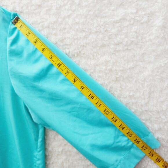 Blouse Chico 3 Tie Front Aqua Chic Relaxed Breezy Summercore Lagenlook Soft Girl - Picture 5 of 9